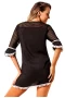 Black Crochet Insert  Pom Pom Trim Tunic Cover Up Dress 